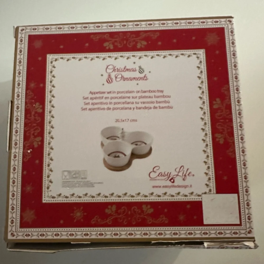 New Easy life Christmas appetiser set in porcelain on bamboo tray